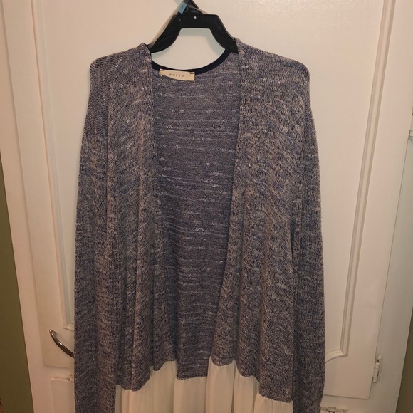 Blue and White Cardigan. Long. - Picture 4 of 8